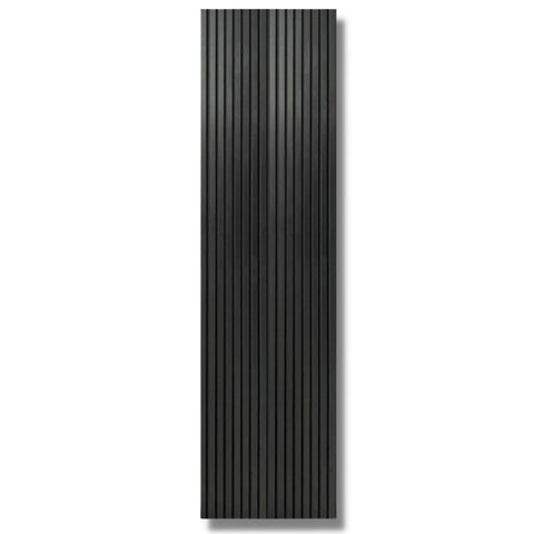 94.49" x 25.20" Black Matte Acoustic Slat Wood Wall Panel
