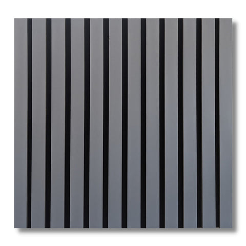 108.26" x 48.03" Gray Matte Acoustic Slat Wood Wall Panel