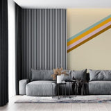 108.26" x 48.03" Gray Matte Acoustic Slat Wood Wall Panel